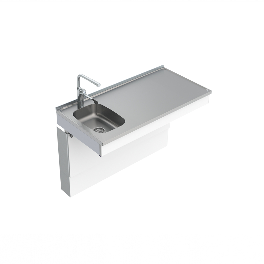 Sink Module Mini 6380-ESF, Left incl. stainless steel sink with 1 shallow bowl, width 39.0" (99 cm)