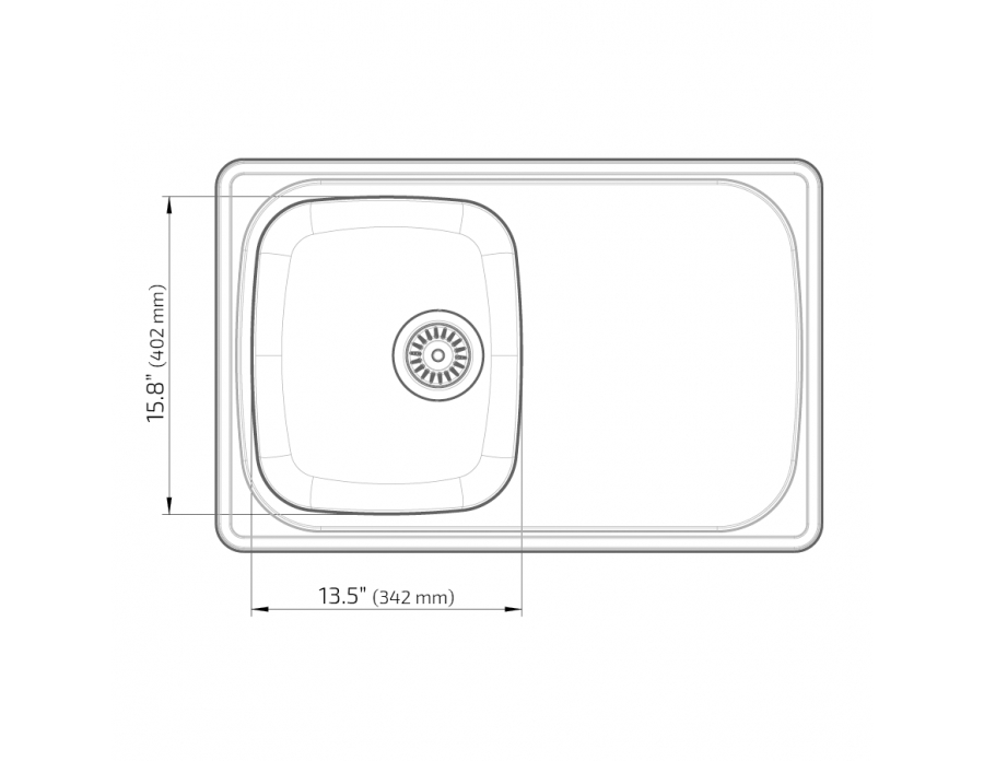 Dimensions - Wheelchair Accessible Inset Kitchen Sink ES15 - 30.2" (766 mm)