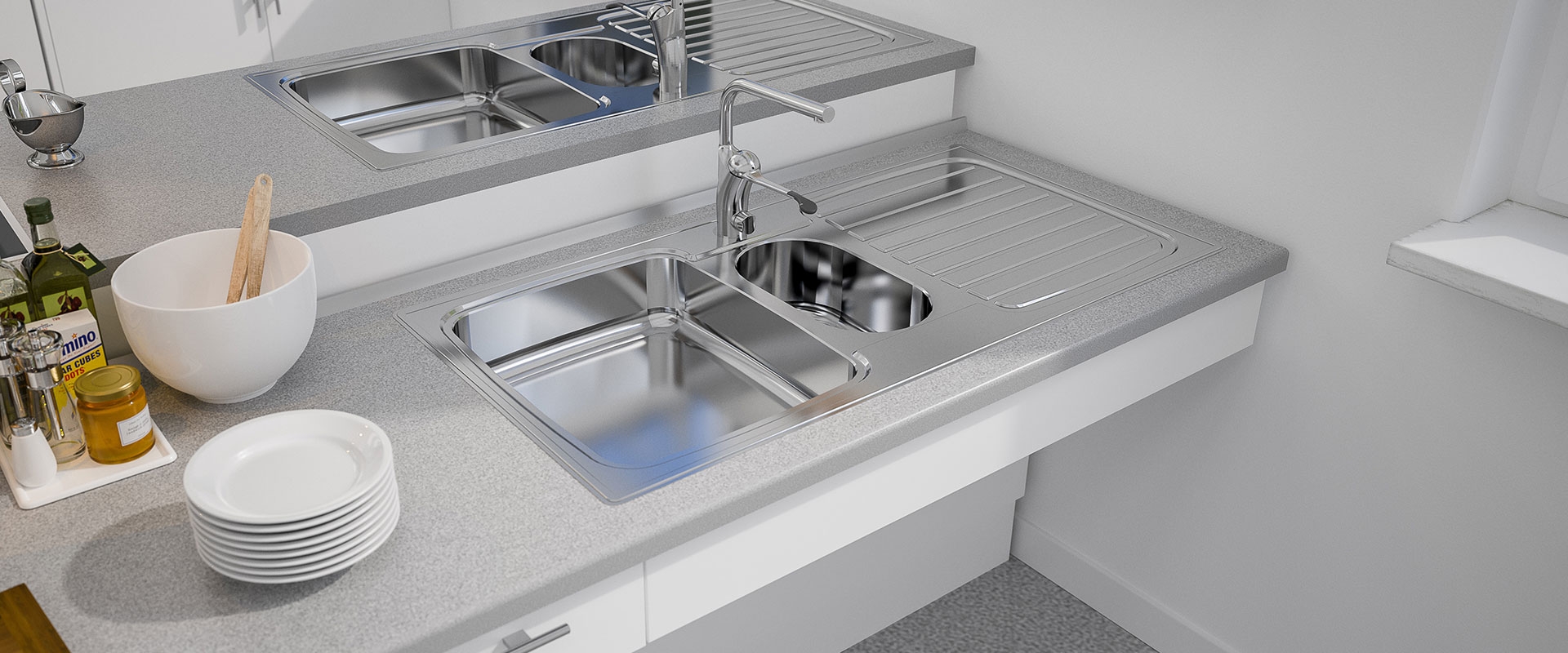 Wheelchair Accessible Inset Kitchen Sink Granberg ES25 - 38.2